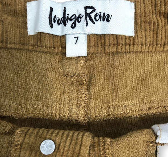 Indigo Rein Half Button Front Corduroy Mini Skirt - Picture 6 of 6